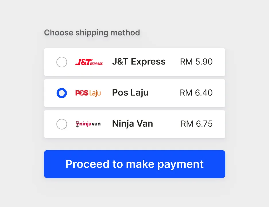 Shopping cart interface